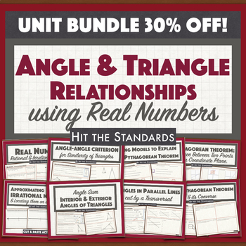Preview of Angle & Triangle Relationship Math Unit 8 BUNDLE 30%OFF