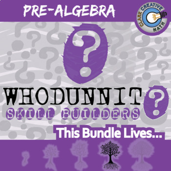 Preview of Pre-Algebra Whodunnit Activity Bundle - Printable & Digital Game Options