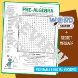 Pre-Algebra Word Search Puzzle Math Activity Vocabulary Worksheet