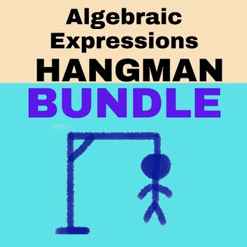 Preview of Pre-Algebra Worksheets HANGMAN - Expressions BUNDLE