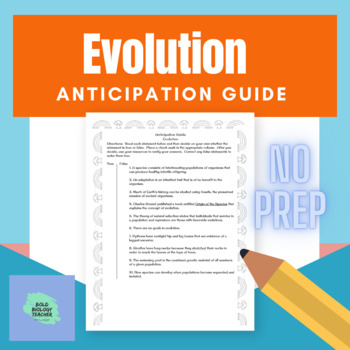 Preview of Pre-Assessment (Evolution Anticipation Guide)