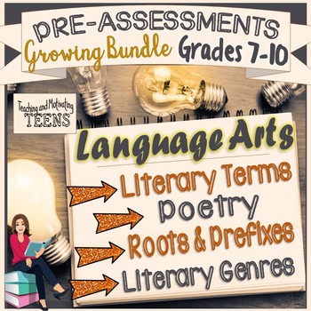 Preview of Pre-Assessments Growing Collection English Language Arts Middle & High School