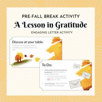 Preview of Pre- Break Activity | A Mini-Lesson in Gratitude