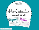 Pre-Cal Word Wall Pack 1 (14 Vocabulary Words)