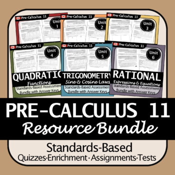 Preview of Pre-Calculus 11 Entire Course Standard-Based Resource Package