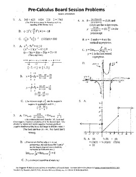 Preview of Pre-Calculus Board Session 19,ACT/ SAT Prep,limits,asymptotes,graphing