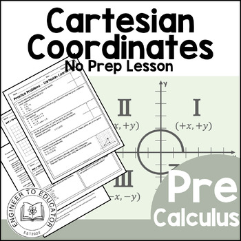 Preview of Pre Calculus Cartesian Coordinates Review Lesson - Midpoint Distance & Analysis