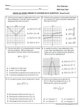 precalculus review packet with answers 2016-2017