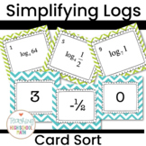 Pre Calculus Simplifying Logarithms Task Card Sort