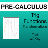 Pre-Calculus - Transformations _Test w/ Key