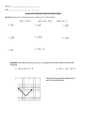 Pre-Calculus Unit 1 Quiz Bundle - Piecewise, Inverse, Composition