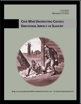 Preview of Pre-Civil War Emotional Impact of Slavery Differentiated Instruction Lesson