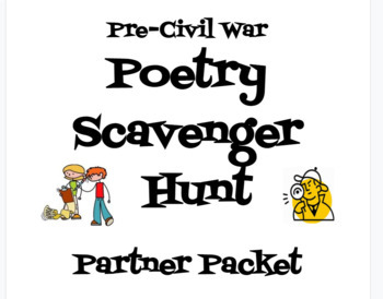 Preview of Pre-Civil War Poetry Scavenger Hunt