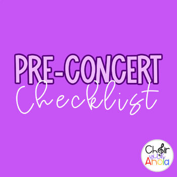 Preview of Pre-Concert Checklist