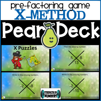 Preview of Pre-Factoring X/Diamond Method Puzzles/Game Pear Deck/Google Slides