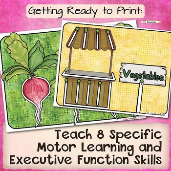 Preview of Pre-Handwriting: 8 Essential Readiness Skills~ Fruits Vegetables, Garden, Snacks