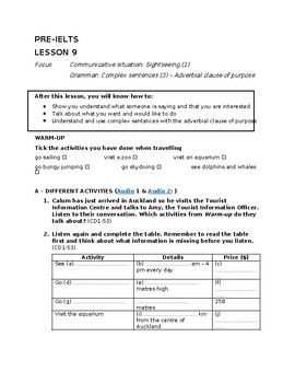 Preview of Pre-IELTS (Band 3.5) - Speaking Lesson 09: Sightseeing (1)