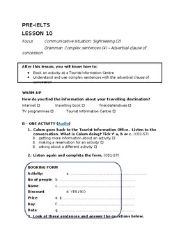 Preview of Pre-IELTS (Band 3.5) - Speaking Lesson 10: Sightseeing (2)