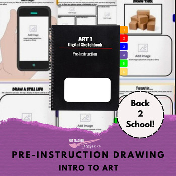 Preview of Pre-Instruction Drawing - Intro to Art- Back to School - Middle/High School Art