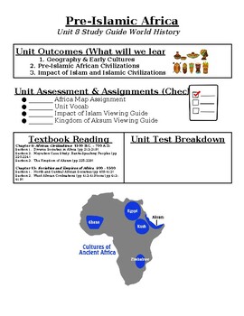 Preview of Pre-Islamic Africa Unit Study Guide