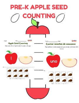 Preview of Pre-K- 1st Grade Bilingual Interactive Seed Math:Matching and Counting Activity