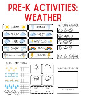 Pre-K Activities: Weather by TTSS | TPT