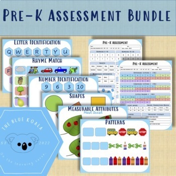 Preview of Pre-K Assessment Pack - Circle Testing - Kingergarten Readiness - Back to School