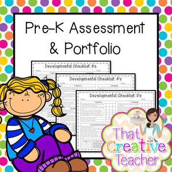 Preview of Pre-K Assessment & Portfolio for Ages 3,4, & 5