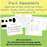Pre-K Assessments- Shapes, Numbers, Colors, Animals, Lette