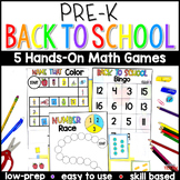 Pre-K Back to School Math Center Games | August & September