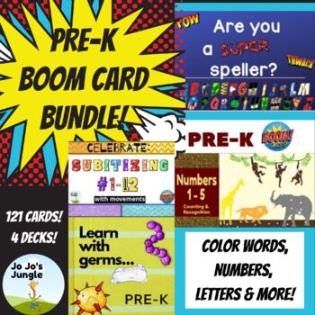 Preview of Pre-K Basic skills Boom card Bundle