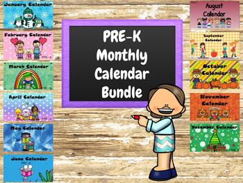 Preview of Pre-K Cleartouch Calendar Bundle