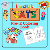 Pre- K Coloring Book   Back to school  cute cats coloring book
