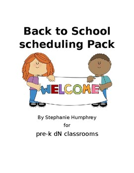 Preview of Pre-K DN Back to School Scheduling Pack
