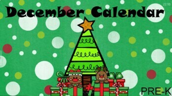 Preview of Pre-K December Calendar  - For ClearTouch Panel