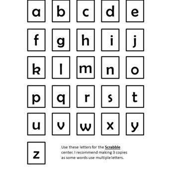Pre-K Dolch Sight Word Centers/ Activities | Low Prep | Scrabble!