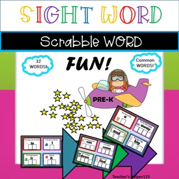 Preview of Pre-K Sight Word Centers/ Activities | Low Prep | Scrabble!