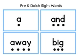 Pre K Dolch Sight Words