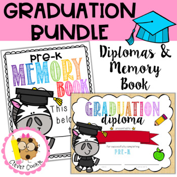 Preview of Pre-K End of the Year Graduation BUNDLE {Diplomas and Memory Book}