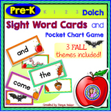 Pre-K: FALL Dolch Sight Word Cards/Pocket Chart Game