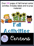 Pre-K Fall Center Activities
