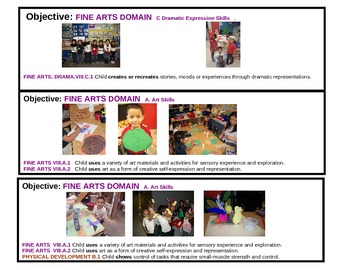 Preview of Pre-K Fine Arts Visual Objectives from TEA Guidelines