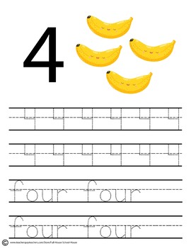 pre k fruit number tracing 1 10 by full house school house tpt