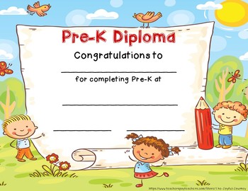 Pre K Graduation Certificates Worksheets Teaching Resources Tpt