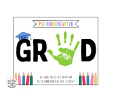 Pre-K Graduation Handprint Art Craft Printable Template / 