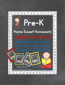Preview of Pre-K Homework: September - May Home Sweet Homework Bundle