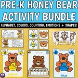 Pre-K Honey Bear Activity Bundle - Alphabet Colors Numbers