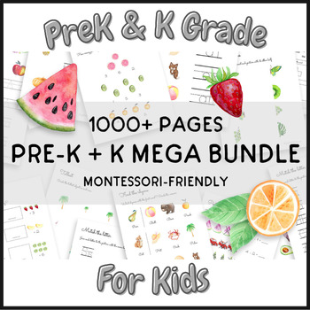 Preview of Pre-K + K Mega Montessori Bundle | Bundle For Kids