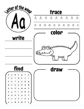 pre kkinder letter aa worksheets by xoxo beanie tpt