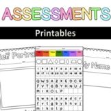 Assessment Packets and Printables for Pre-K and Kindergarten